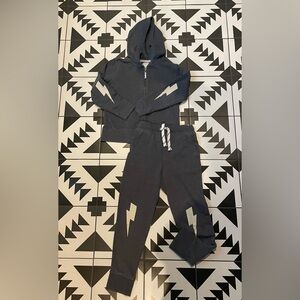 J Crew Crewcuts Boys Glow in the Dark Lighting Sweatsuit Size 6/7